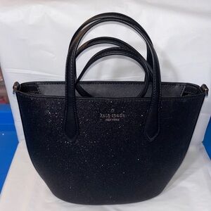 Kate Spade Black Glitter Satchel Crossbody Bag